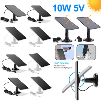 1/2 шт. Солнечная Панель 10 Вт 5 В Micro USB Type C DC5521 2 в 1 Зарядное Устройство Для Солнечных Батарей для Наружной Камеры Безопасности/Небольшой Домашней Системы Освещения