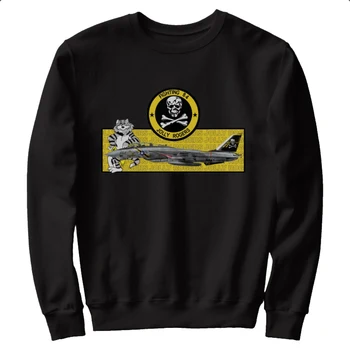 Темно-синий VF-84 Истребитель эскадрильи истребителей Jolly Rogers F-14 Tomcat, Новая Удобная повседневная мужская одежда из 100% хлопка.