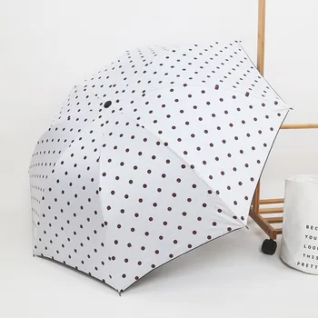 Винтажный виниловый зонт от дождя и солнца, защита от солнца, маленький, свежий, маленький, удобный, креативный