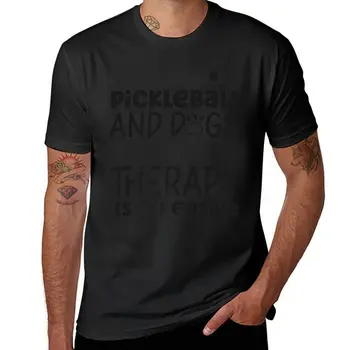 Новый пиклбол для собак Pickleball и Dogs Because Therapy - это футболка, футболка нового выпуска, футболки для мужчин