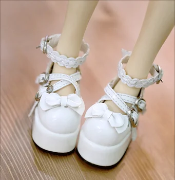 MSD Shoes SD/BJD 1/3/ 1/4 Белые туфли с кружевной пряжкой, модель ботинок