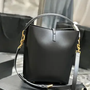 2023 Женская сумка из натуральной кожи, новая роскошная дизайнерская сумка-ведро, женская модная повседневная сумка через плечо, мессенджер через плечо