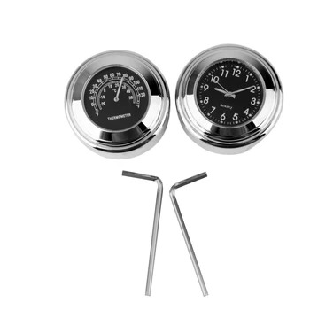 Набор часов с циферблатом на руле 7/8 дюйма и термометром температуры на 1 дюйм для