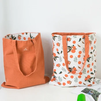 Вместительная сумка-тоут из льна, экологически чистой пшеницы и проса, Многоразовая сумка для покупок, Двусторонняя хлопчатобумажная сумка, тканевая сумка на плечо