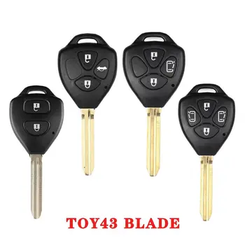 Корпус автомобильного ключа с 2/3/4 кнопками TOY43 Blade Чехол для дистанционного автомобильного ключа с дистанционным управлением Корпус дистанционного ключа