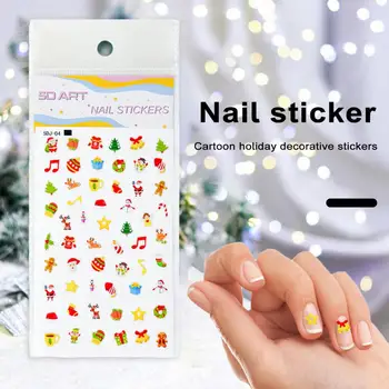 Рождественские наклейки для ногтей, Праздничные наклейки для ногтей, Снежинка, Санта-Клаус, Северный олень, Снеговик на рождественскую тематику