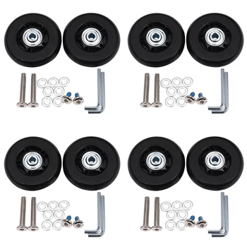 8 Комплектов Сменных колес для багажа, Осей, резины, Роскошный ремонт, Диаметр 64 мм, Новый