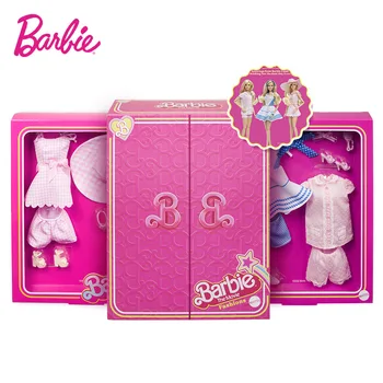 Оригинальный 2023 Новый Модный Комплект Barbie The Movie Fashion Pack, Платье, Аксессуары, Набор Игрушек для Девочек, Детская Подарочная Коробка на День Рождения HPK01