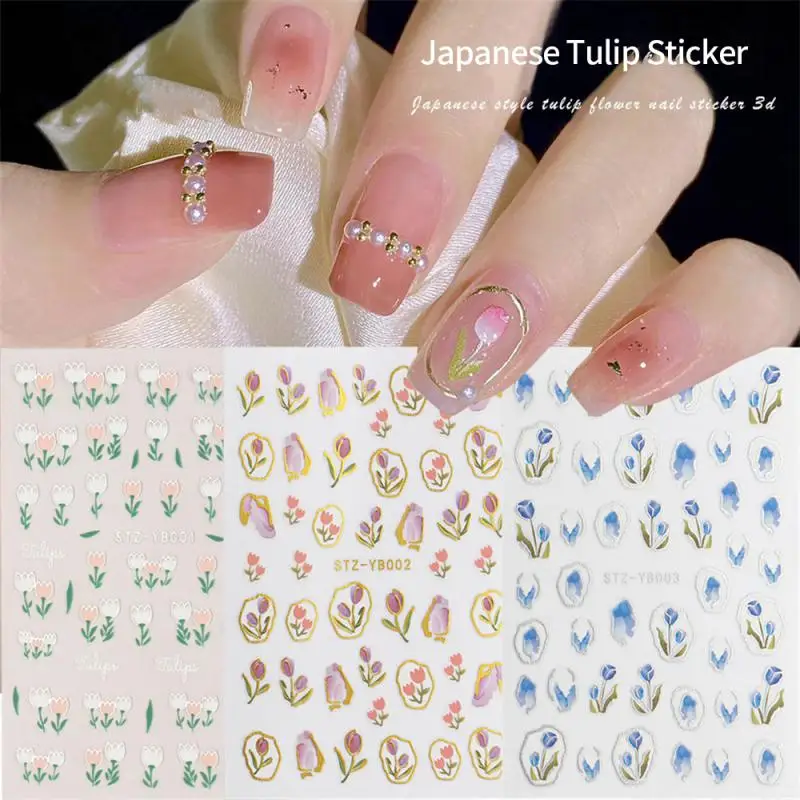 1/2 / 3ШТ Наклейка для ногтей Blush Love Heart 3D с розово-зеленым градиентом, цветущая звезда, дизайн маникюра, слайдер для украшения ногтей