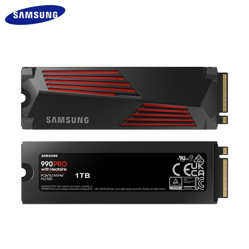 Samsung 990 Pro С Радиатором SSD 1 ТБ 2 ТБ Внутренний Твердотельный Диск Жесткий Диск PCIe 4.0 NVMe M.2 SSD Для Настольного Ноутбука