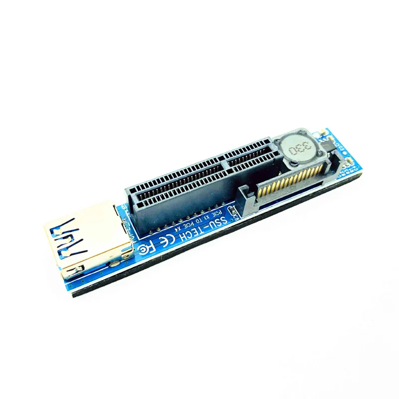 Видеокарты для ПК Соединительный кабель PCI Express Riser Card Mini PCI-E-PCI-E 4X + USB-Кабель-Удлинитель Порта Адаптера PCIE Extender