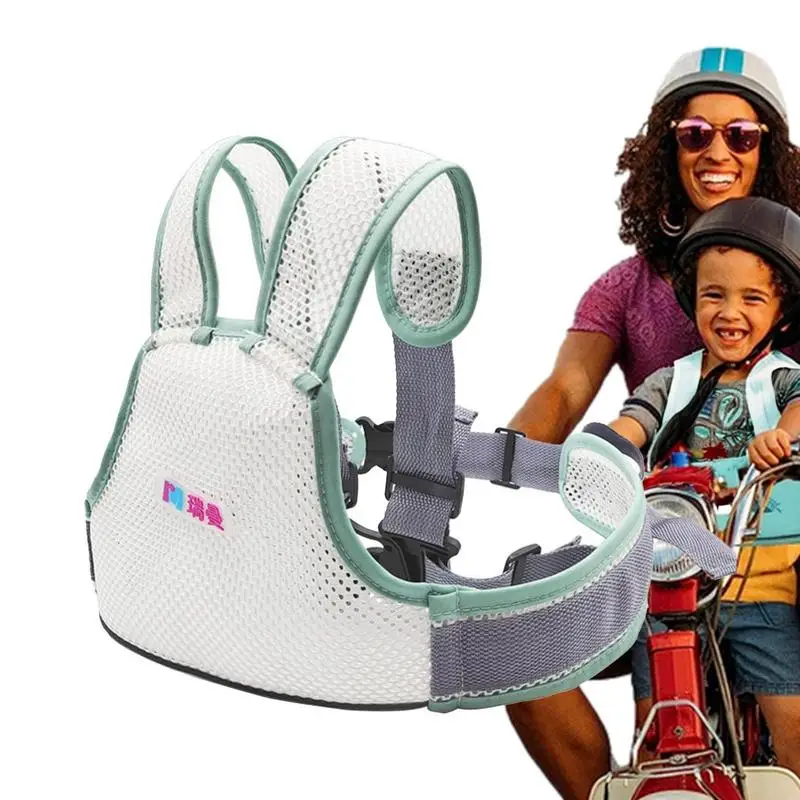 Детский жилет безопасности для защиты от падения на мотоцикле, защищающий ребенка от падения на заднем сиденье, регулируемый ремень безопасности для захвата, самонесущий ремень
