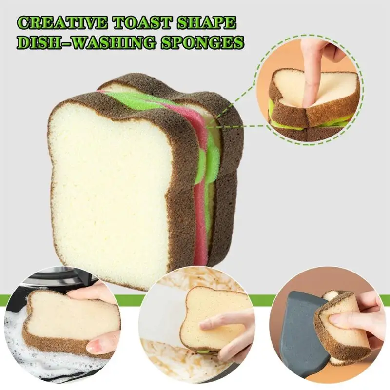 Кухонное полотенце типа сэндвич Креативные Губки Щетка для чистки Кухонных принадлежностей Губки В форме бутерброда для тостов Бытовая Салфетка Гаджет
