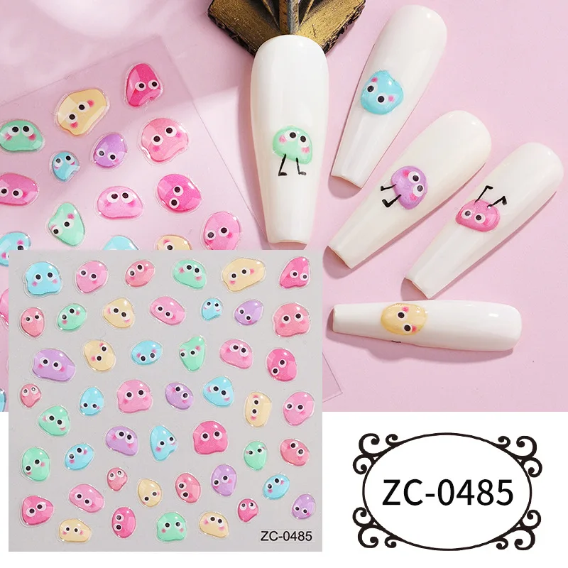 5D Рельефная Наклейка для ногтей DIY Мягкая Наклейка для ногтей Милые Животные Наклейка для ногтей Skittles 5D Мягкая Наклейка для ногтей