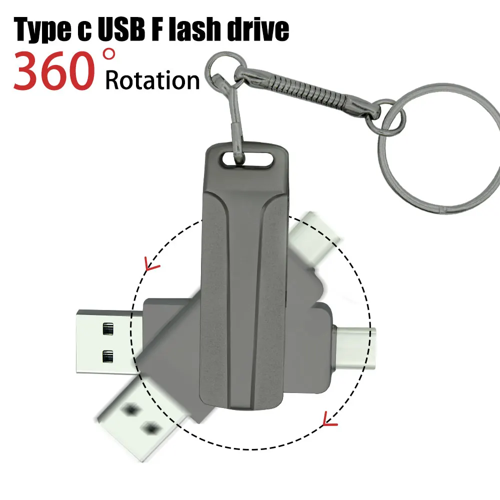USB Флэш-накопитель OTG Pendrive 128 ГБ 64 ГБ Nicro USB Stick 2,0 32 ГБ 2-В-1 Металлический Двойной Накопитель для Ноутбука / MacBook / Планшета / Телефона