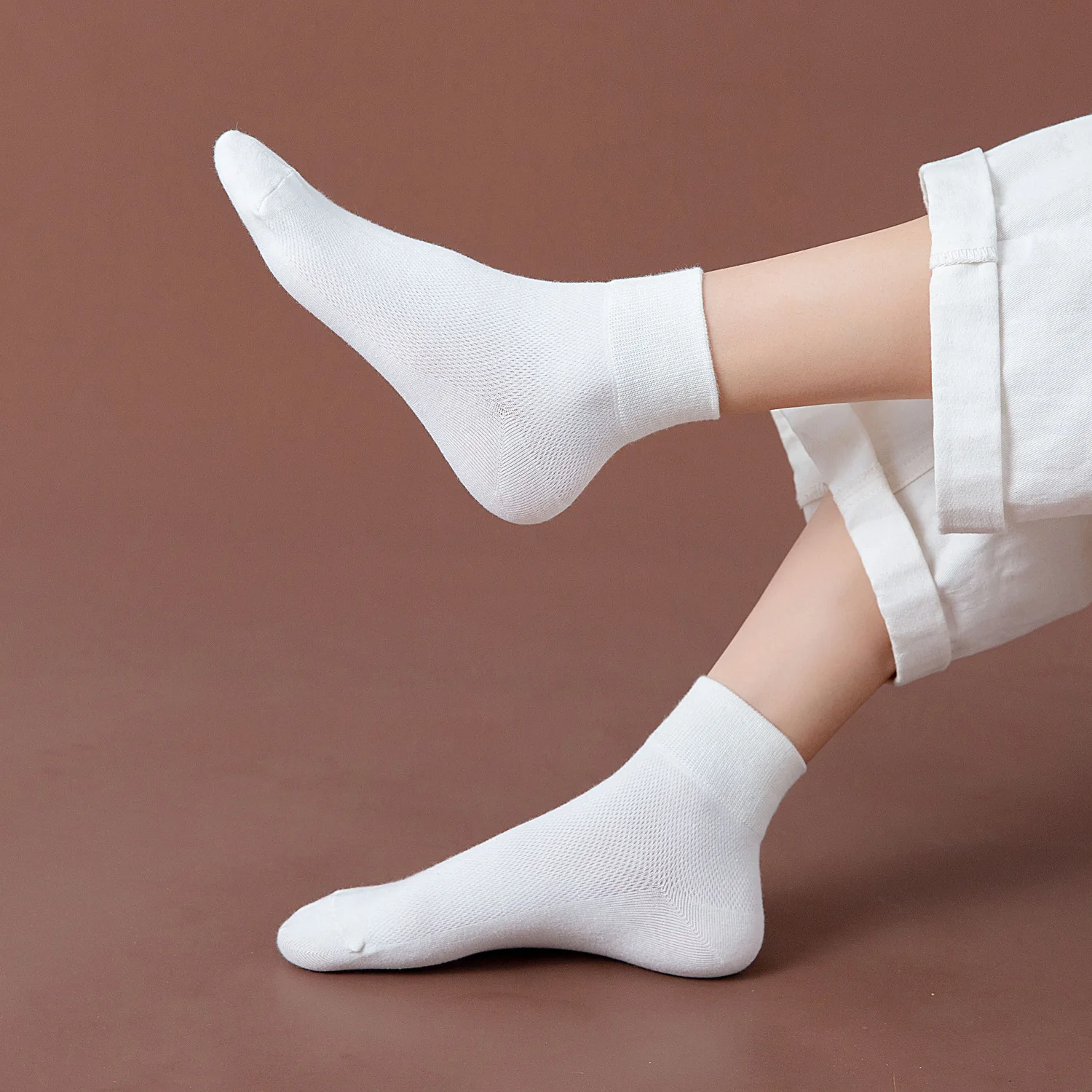 Хлопковые однотонные женские носки Летние Тонкие Сетчатые короткие носки с вырезами, Мягкие повседневные дышащие модные носки до щиколотки в стиле харадзюку в стиле ретро
