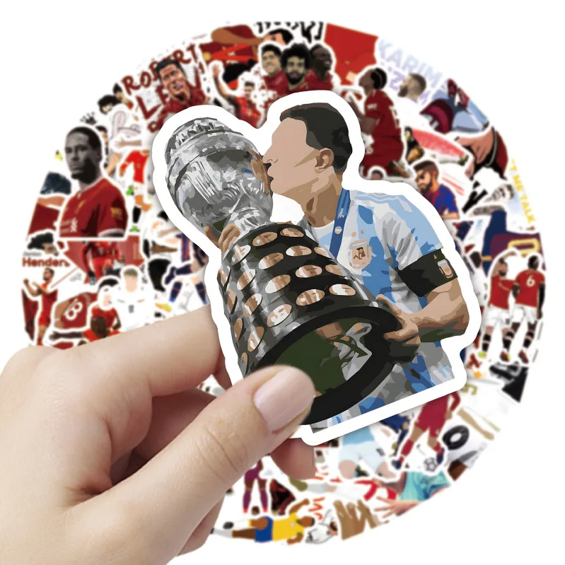 100 Шт Креативная наклейка с изображением звезды мирового футбола на ноутбук, чашку для телефона, Мотоциклетный шлем, водонепроницаемые декоративные наклейки
