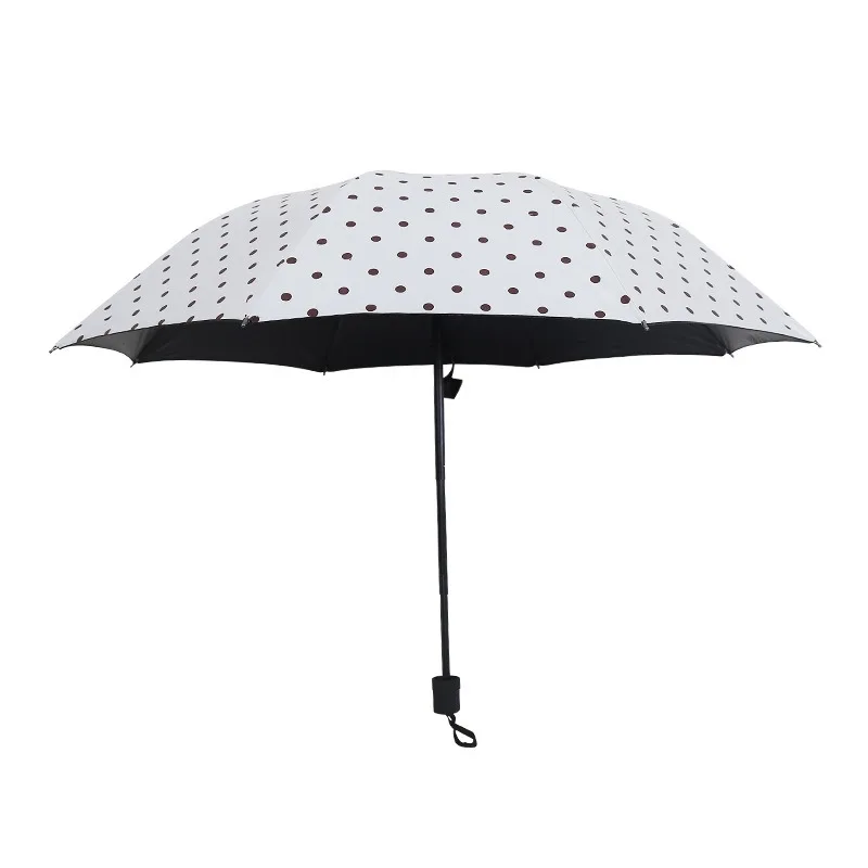 Винтажный виниловый зонт от дождя и солнца, защита от солнца, маленький, свежий, маленький, удобный, креативный