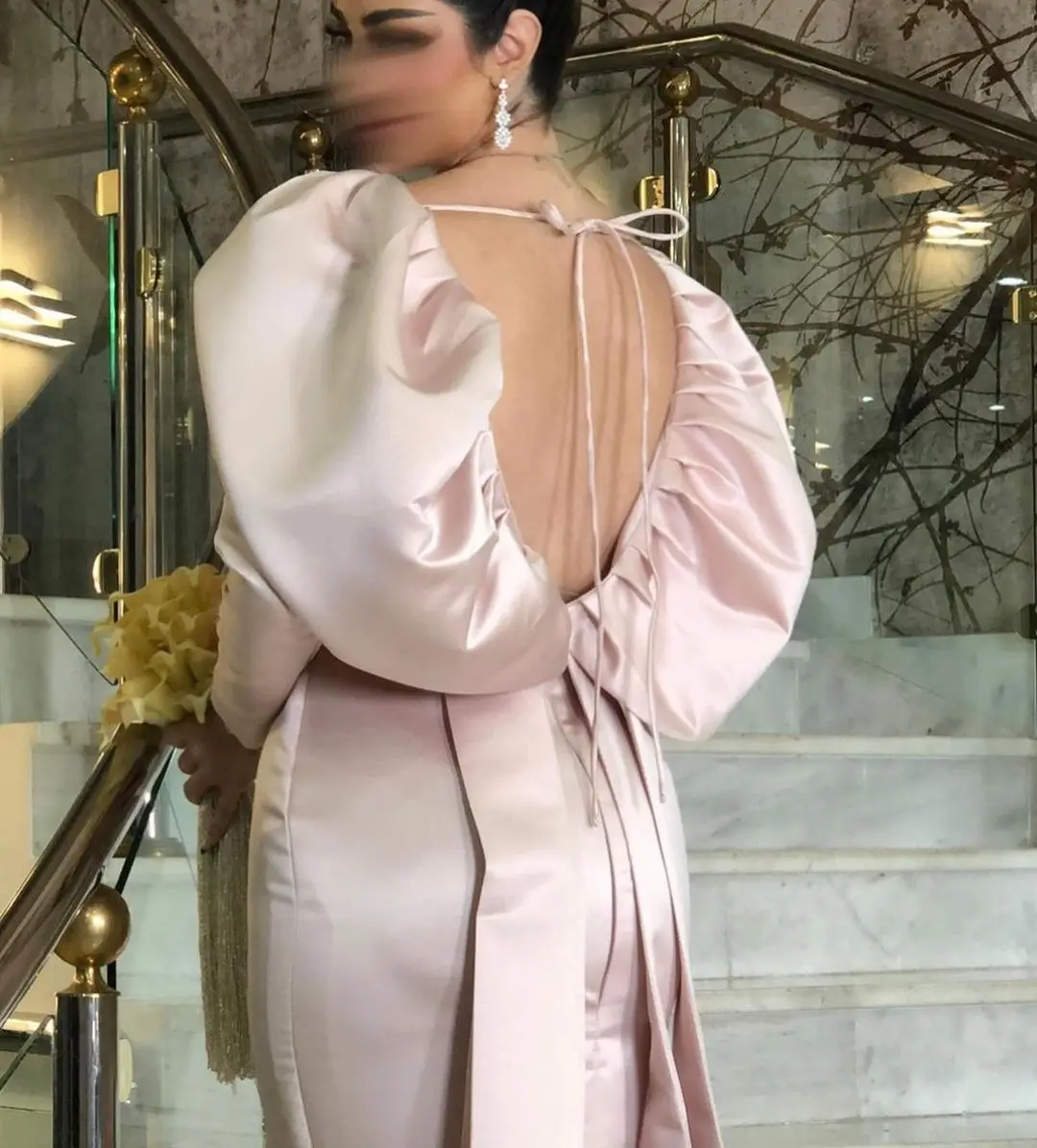 Элегантные вечерние платья Русалки, Розовые платья для выпускного вечера в пол с длинными рукавами и шлейфом, Женское вечернее платье Саудовской Аравии