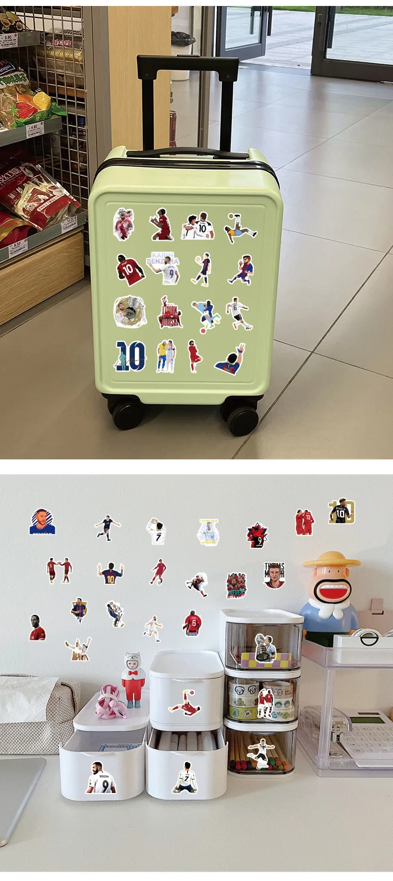 100 Шт Креативная наклейка с изображением звезды мирового футбола на ноутбук, чашку для телефона, Мотоциклетный шлем, водонепроницаемые декоративные наклейки
