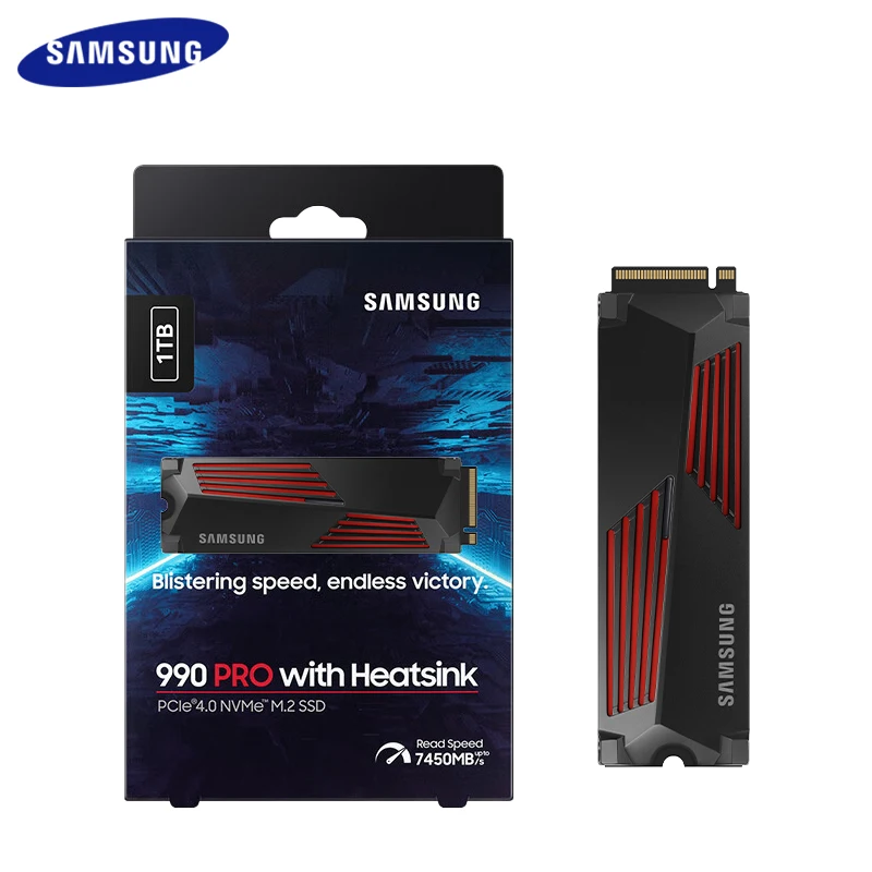 Samsung 990 Pro С Радиатором SSD 1 ТБ 2 ТБ Внутренний Твердотельный Диск Жесткий Диск PCIe 4.0 NVMe M.2 SSD Для Настольного Ноутбука