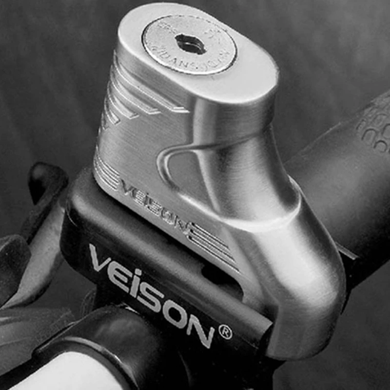 Veison 2X Блокировка дисковых тормозов мотоцикла 5 мм Mtb Велосипед Электромобиль Противоугонный велосипед Блокировка дискового тормоза велосипеда-серебристый