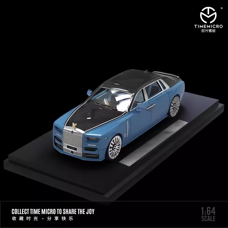 Модель Time 1: 64 Rolls Royce Phantom Двухцветная модель автомобиля, отлитая под давлением, Металлическое шасси, Акриловый дисплей, коллекция модельных украшений