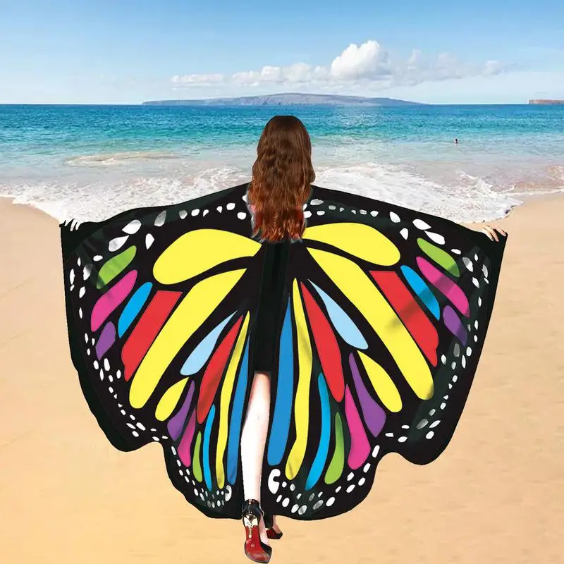 Шаль с крыльями бабочки, Накидка-бабочка с повязкой на голову, Шаль с крыльями бабочки, Аксессуар для костюма на Хэллоуин