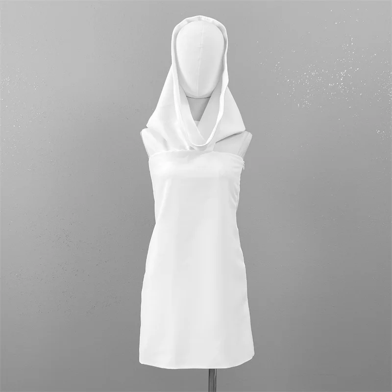 Элегантные вечерние платья для женщин 2023, летнее Корейское Модное платье с капюшоном и открытыми плечами, эластичная приталенная мини-юбка, длинные платья y2k