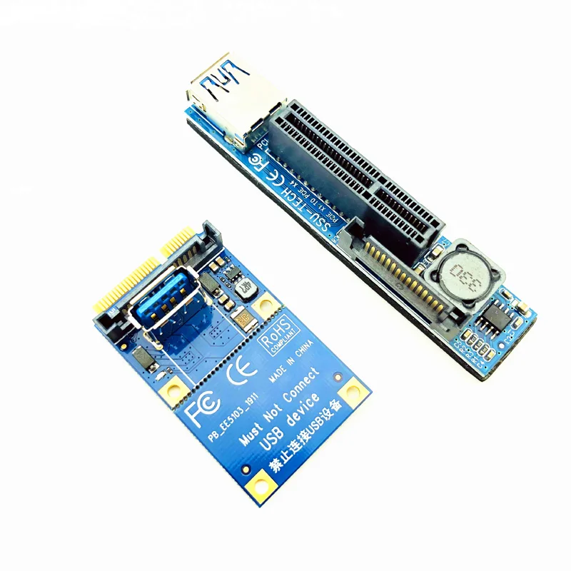 Видеокарты для ПК Соединительный кабель PCI Express Riser Card Mini PCI-E-PCI-E 4X + USB-Кабель-Удлинитель Порта Адаптера PCIE Extender